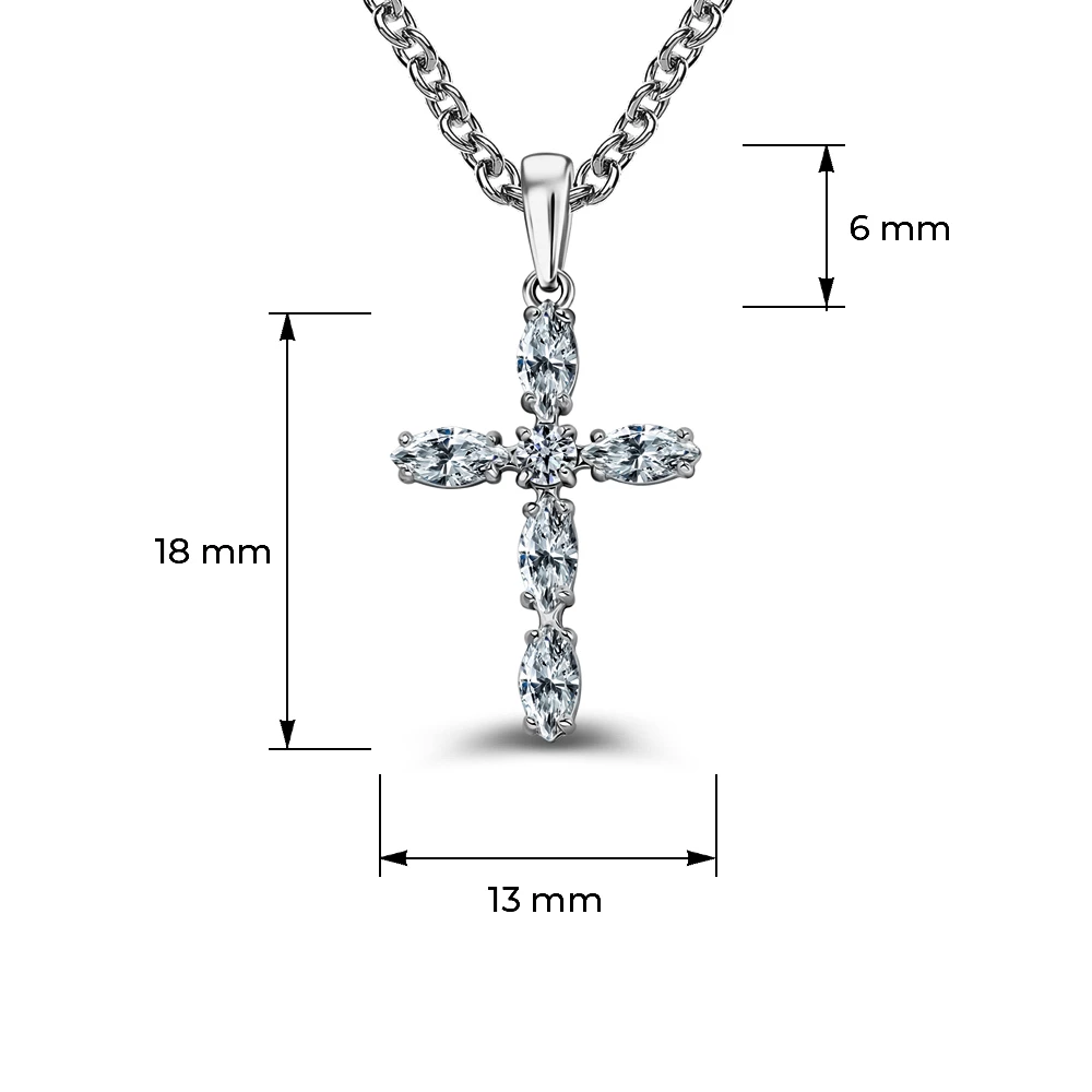 Подвес с фианитами из серебра 925 пробы