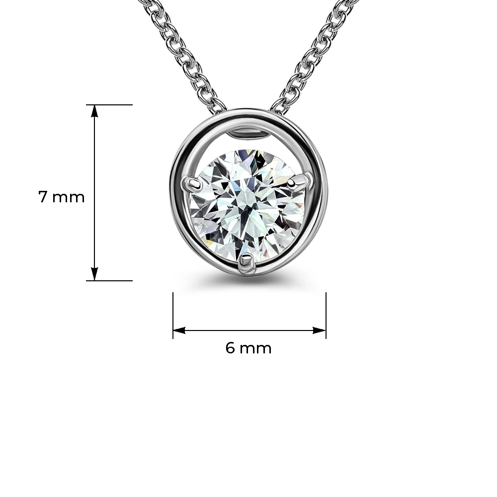 Подвес с фианитом из серебра 925 пробы