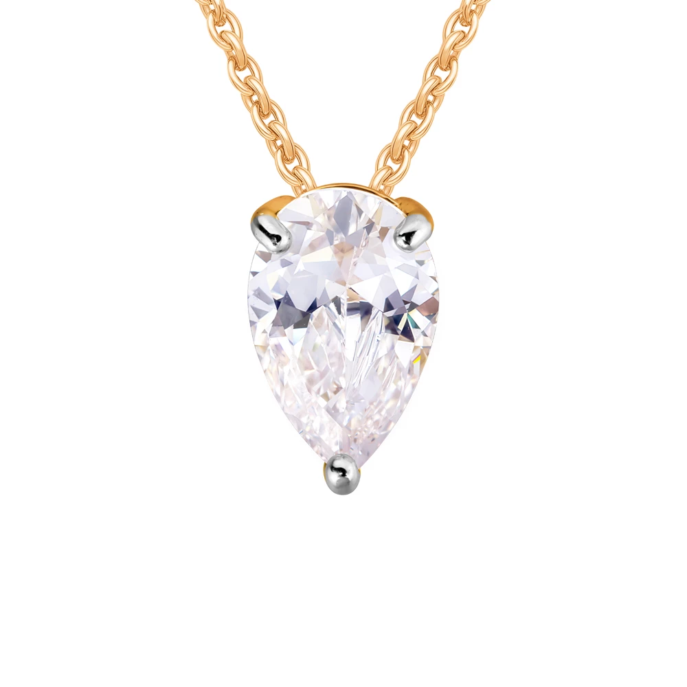 Подвес с фианитом из серебра 925 пробы