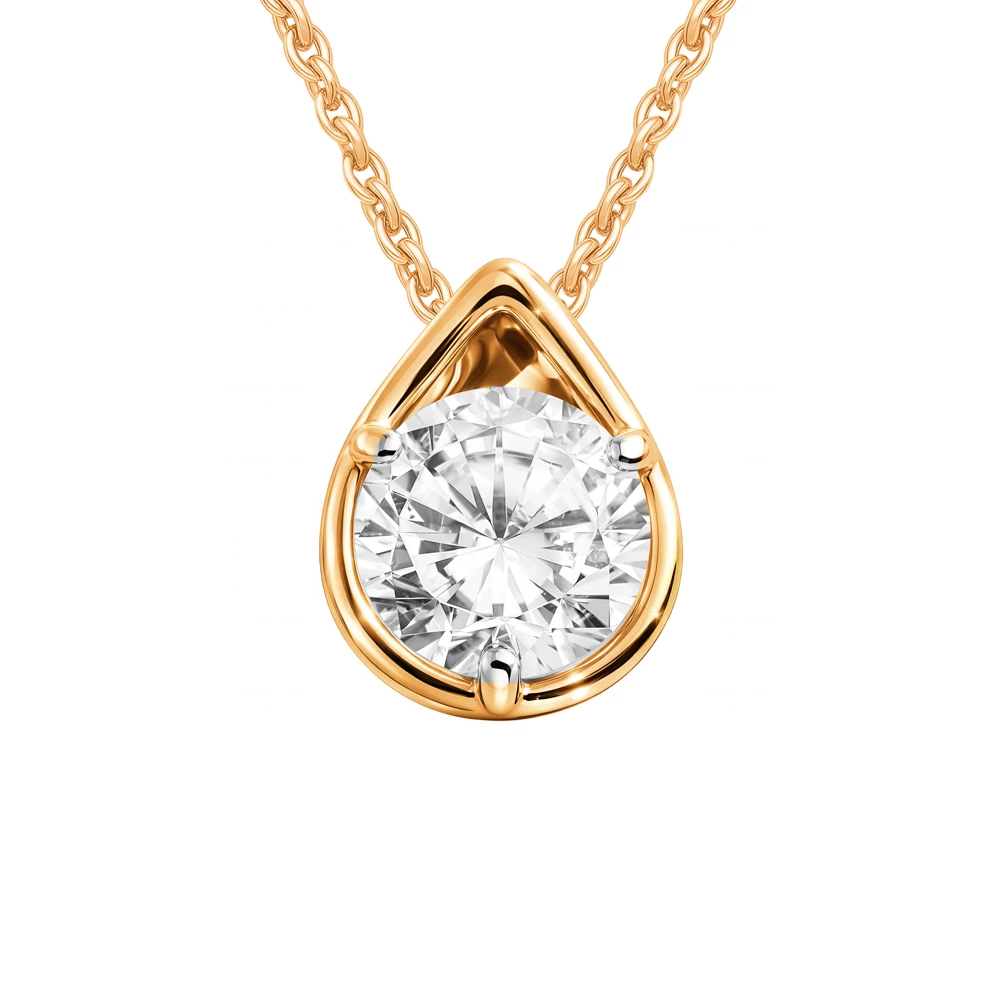 Подвес с фианитом из серебра 925 пробы