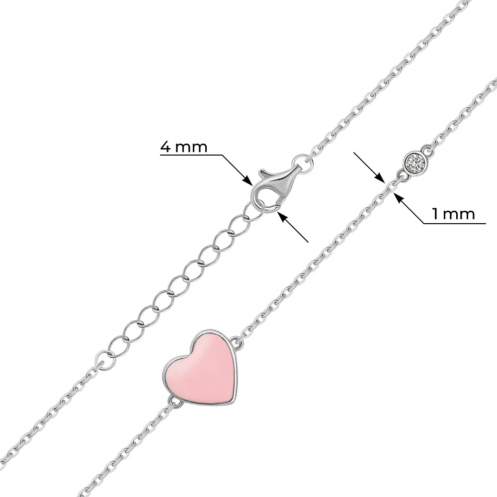Браслет с фианитом из серебра 925 пробы 2