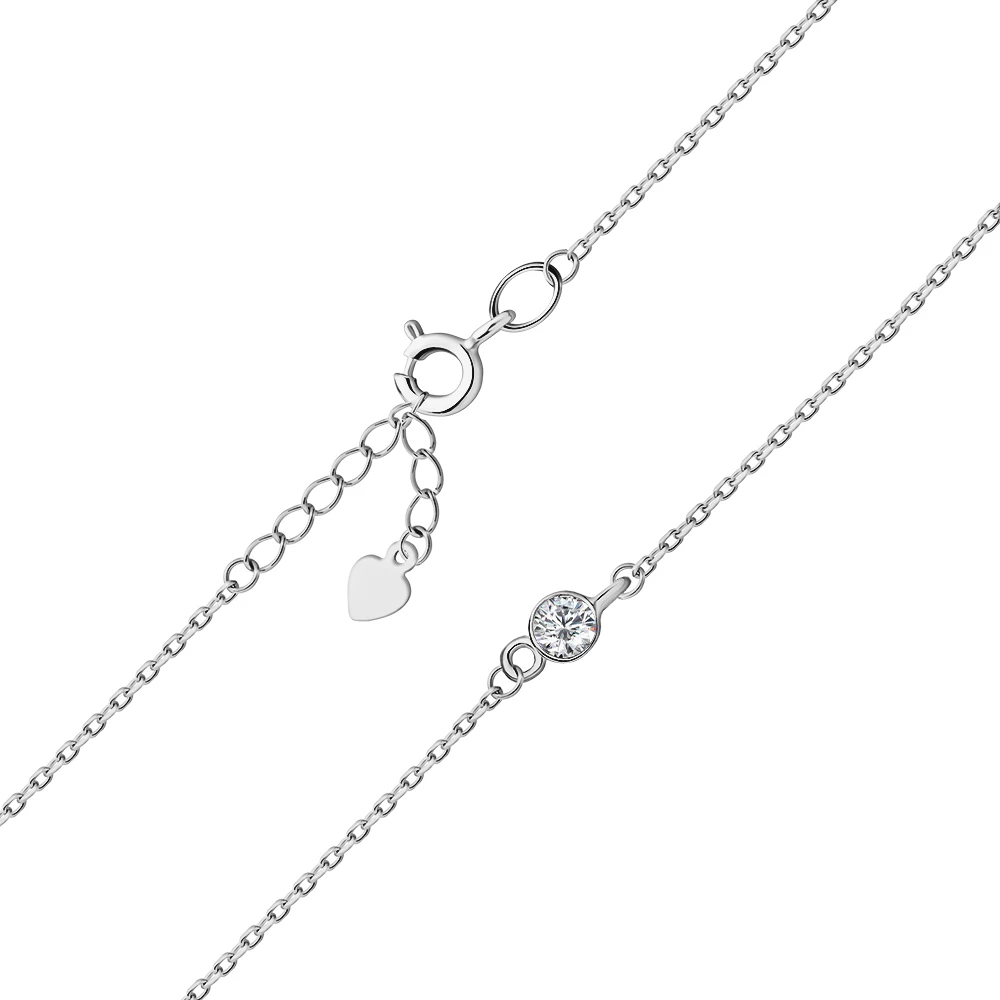 Браслет с фианитом из серебра 925 пробы