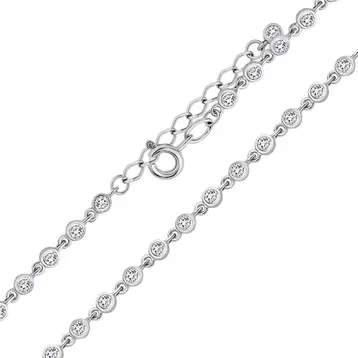 Браслет с фианитами из серебра 925 пробы