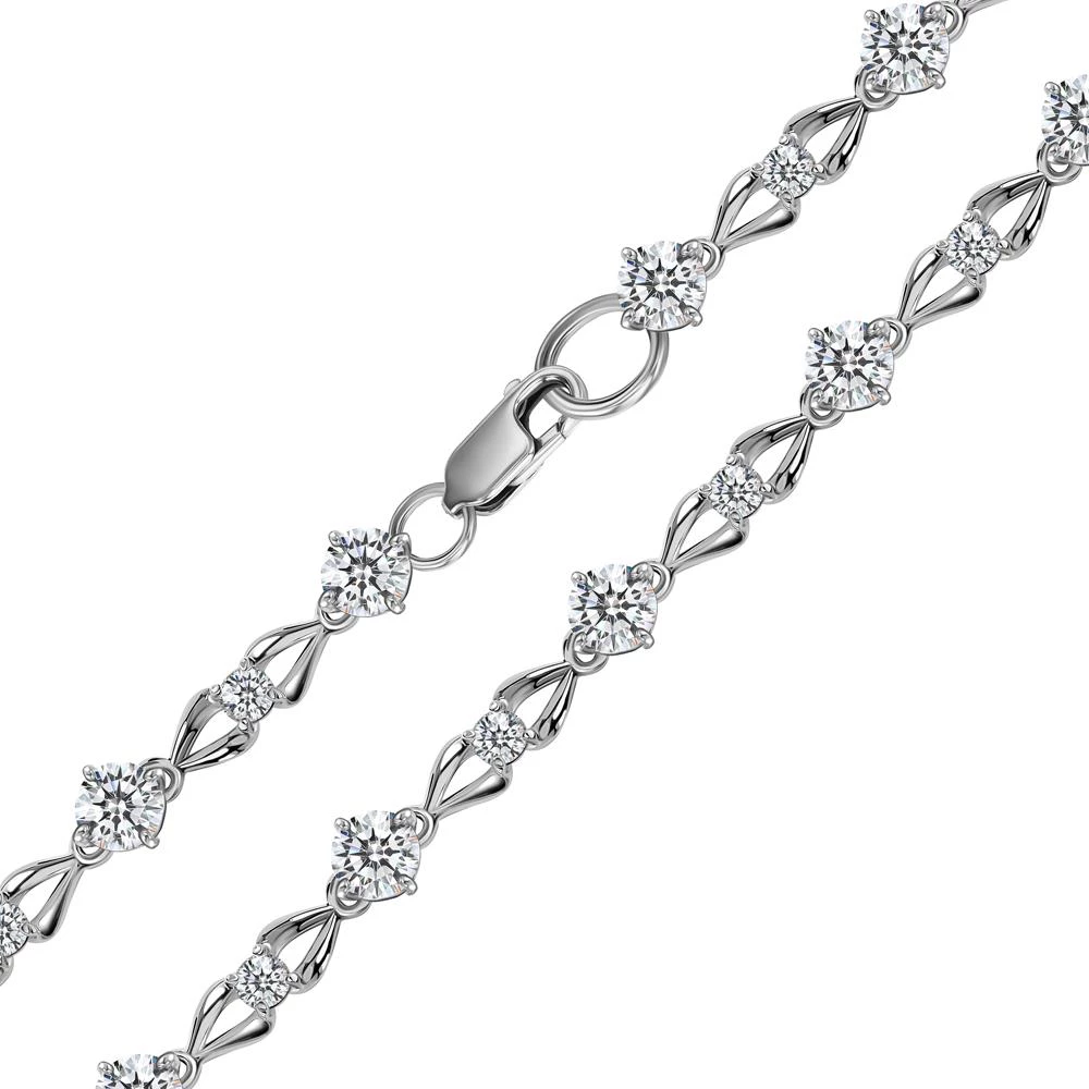 Браслет с фианитами из серебра 925 пробы