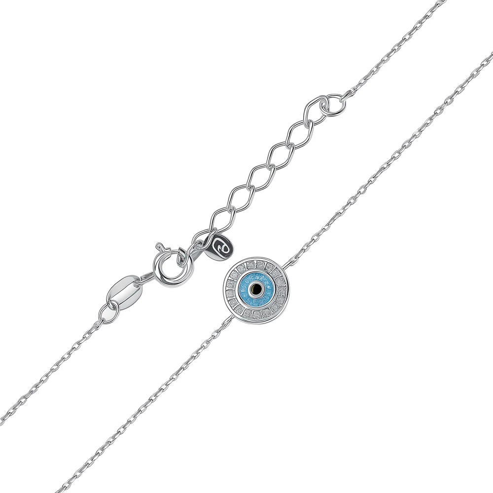 Браслет с фианитами из серебра 925 пробы