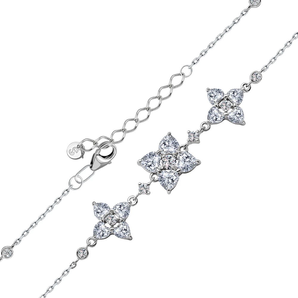 Браслет с фианитами из серебра 925 пробы