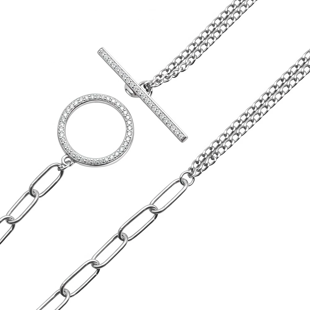 Браслет с фианитами из серебра 925 пробы