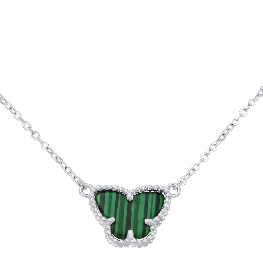 Колье с акрилом из серебра 925 пробы 1