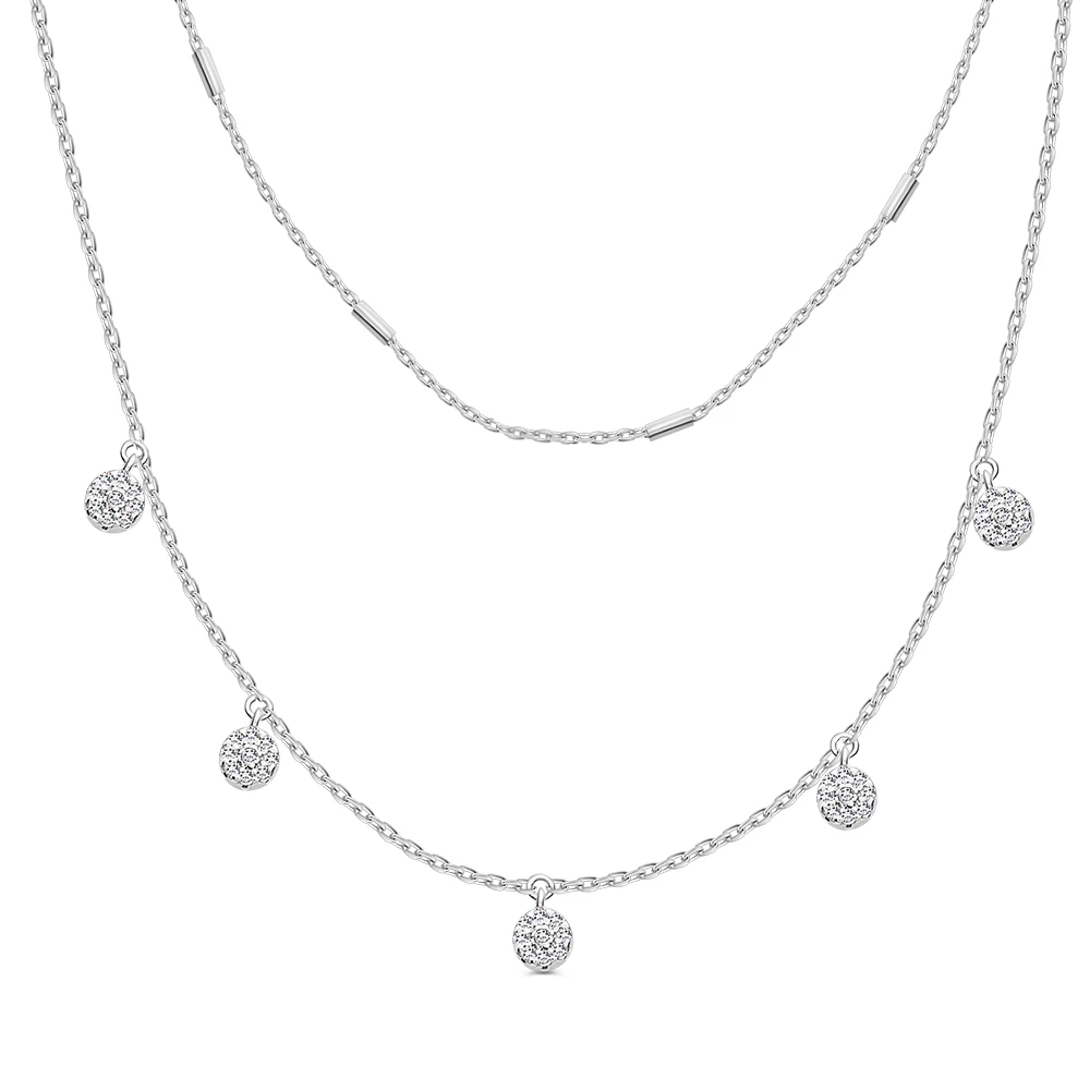 Колье с фианитами из серебра 925 пробы 1