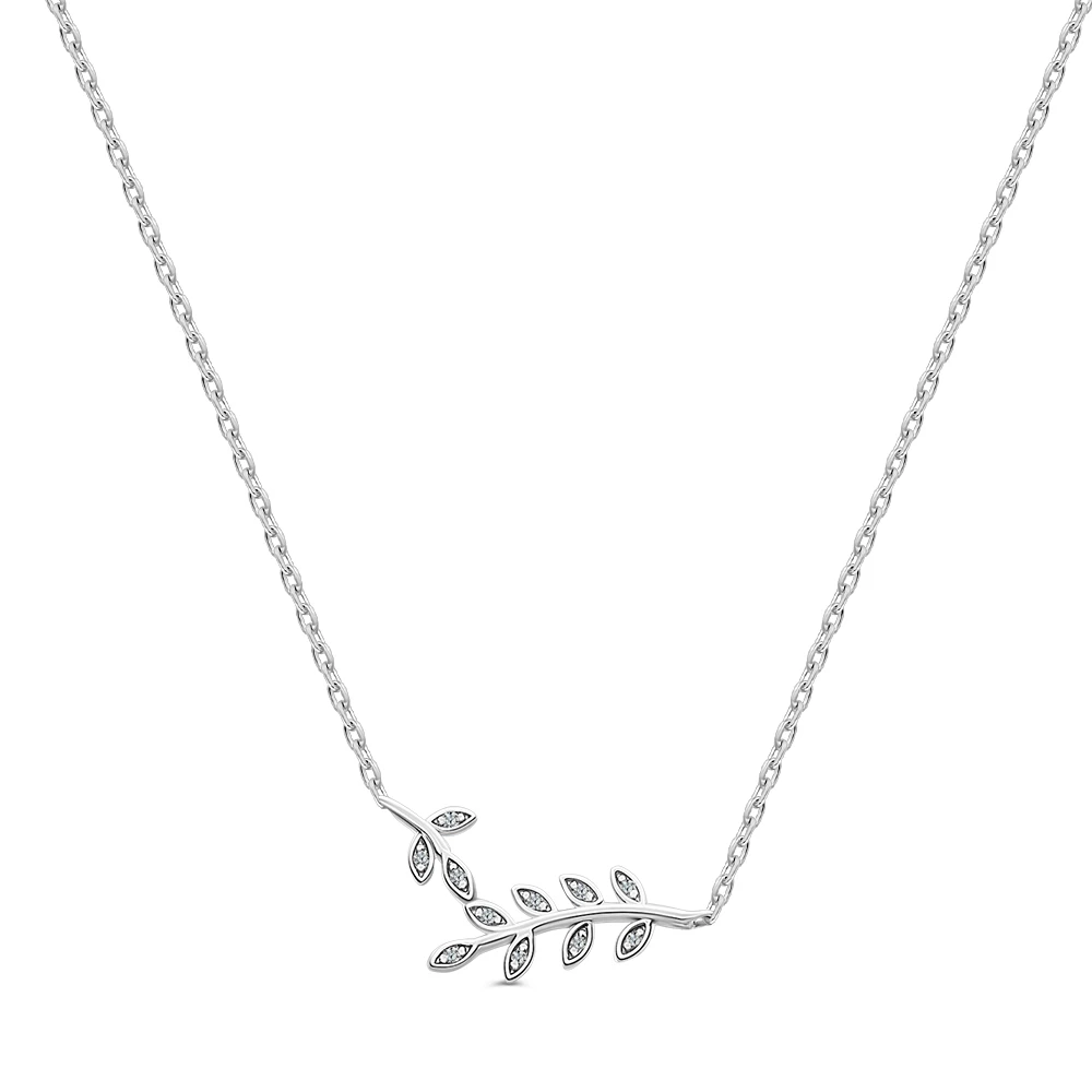 Колье с фианитами из серебра 925 пробы