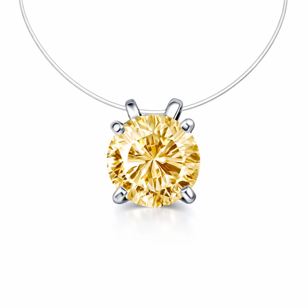 Колье с фианитом из серебра 925 пробы