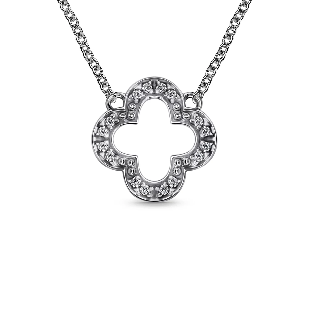 Колье с фианитами из серебра 925 пробы