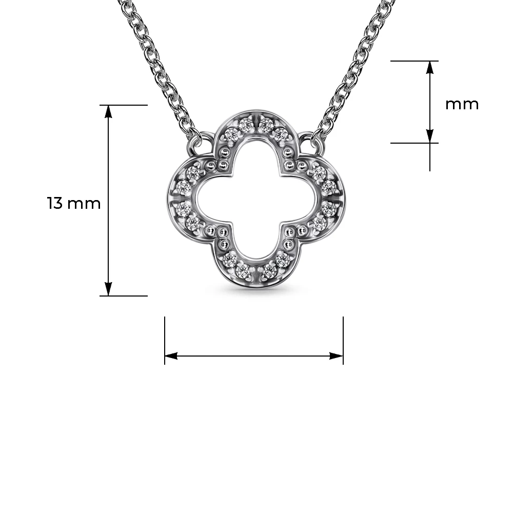 Колье с фианитами из серебра 925 пробы