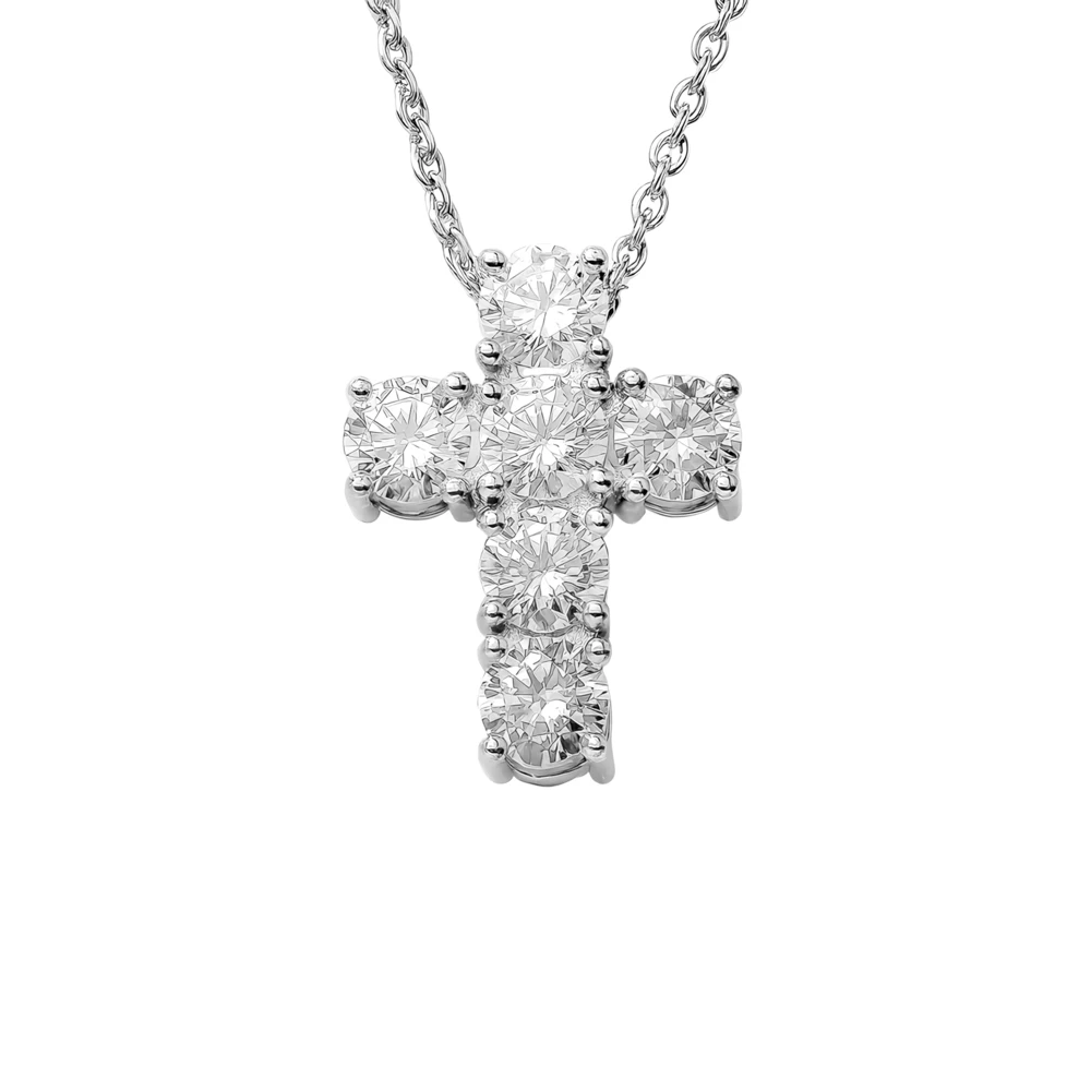 Колье с фианитами из серебра 925 пробы