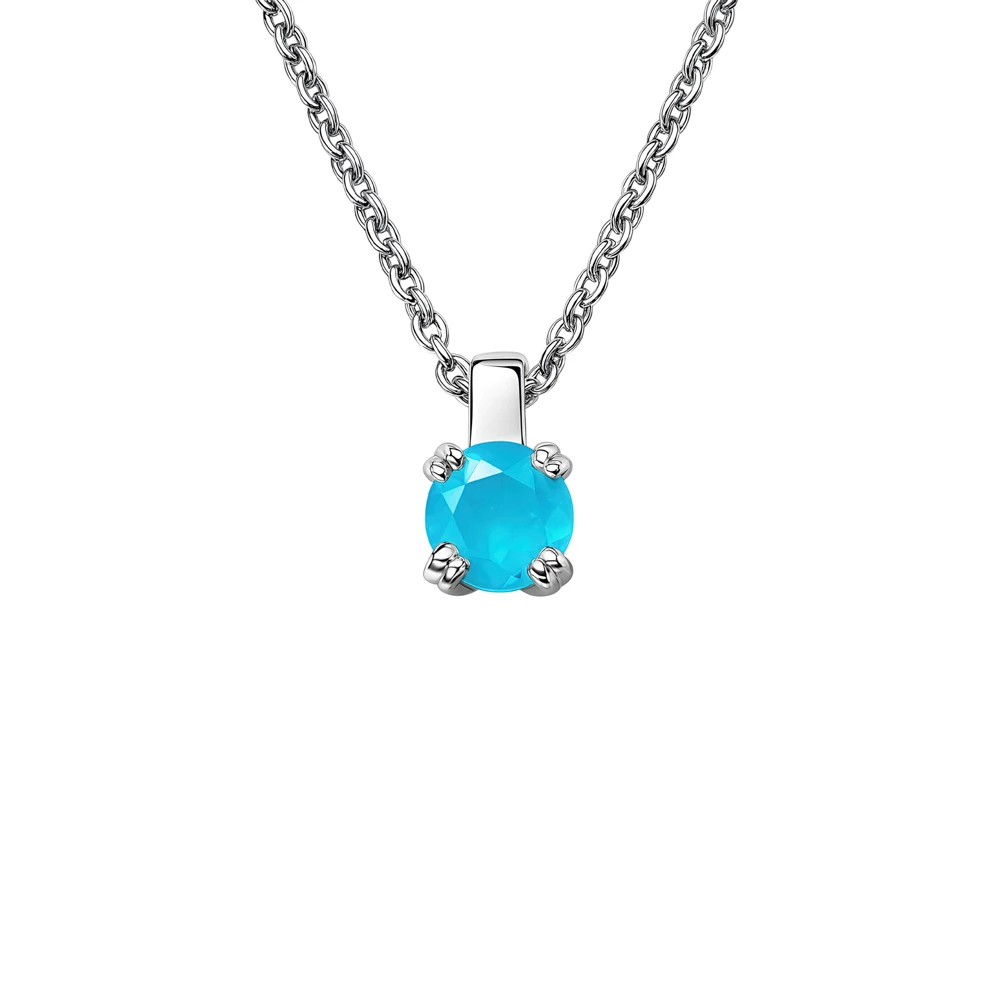 Колье с нано фианитом из серебра 925 пробы