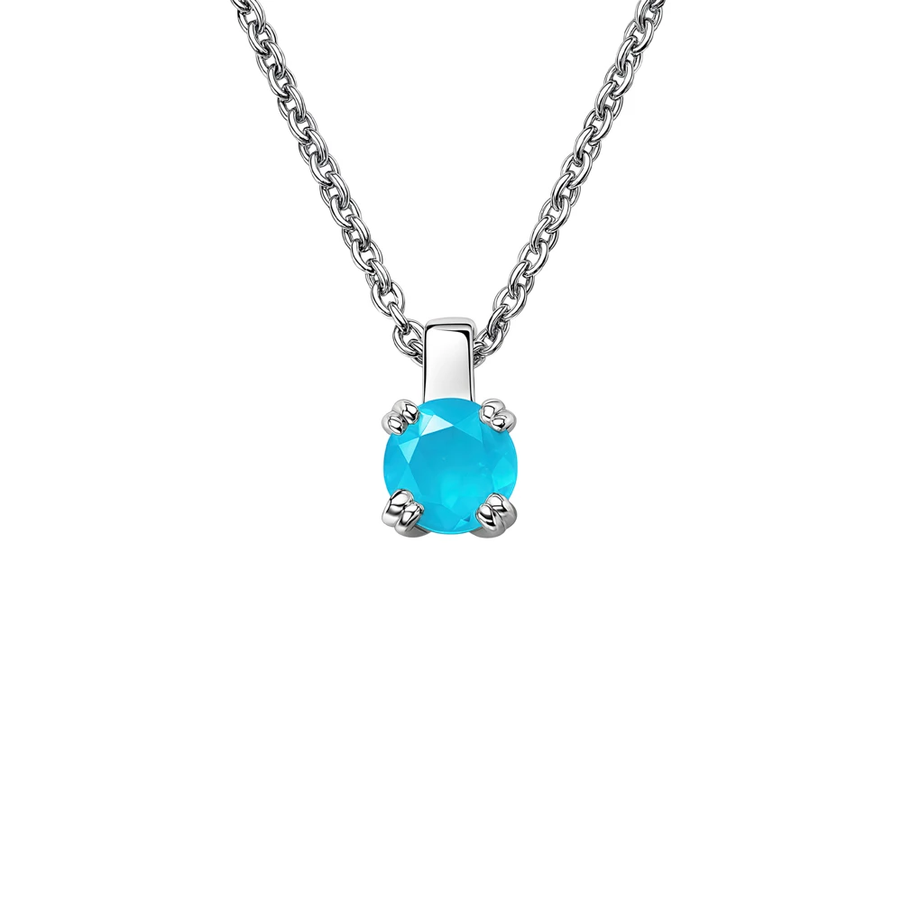 Колье с нано фианитом из серебра 925 пробы