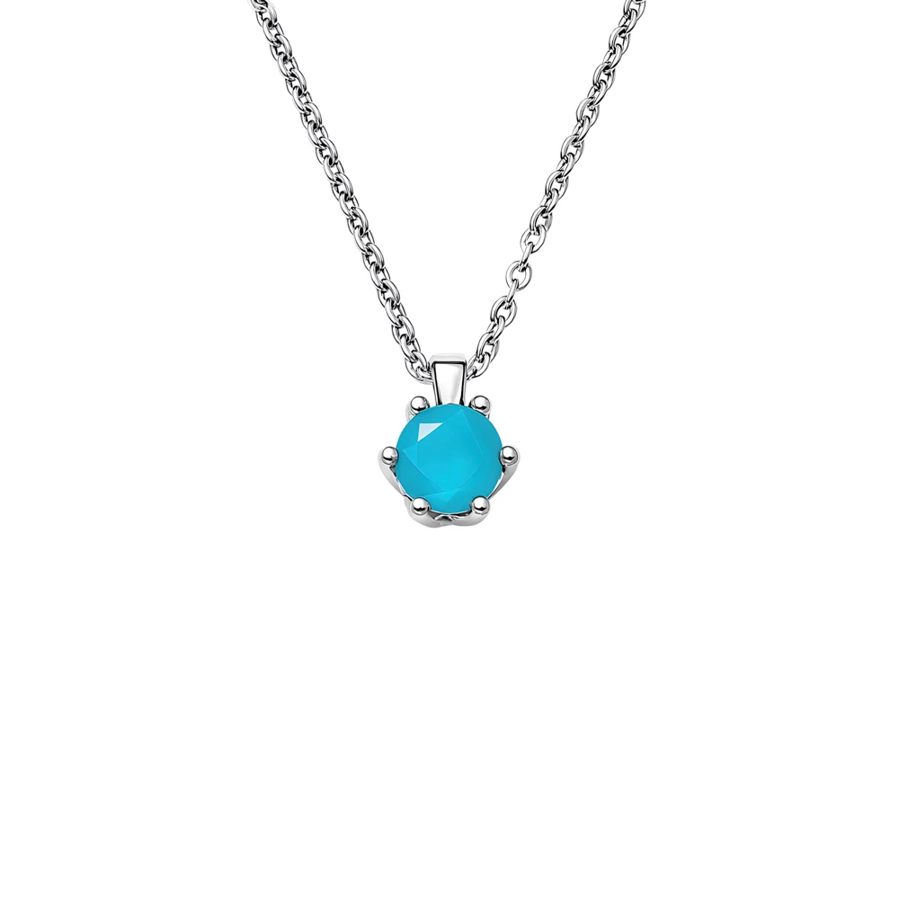 Колье с нано фианитом из серебра 925 пробы