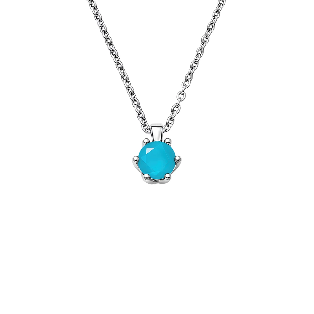 Колье с нано фианитом из серебра 925 пробы