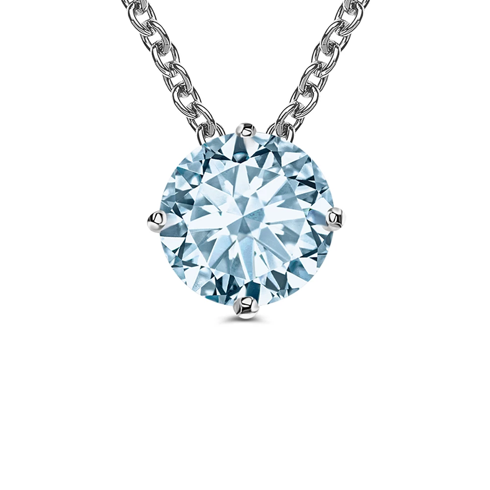 Колье с фианитом из серебра 925 пробы