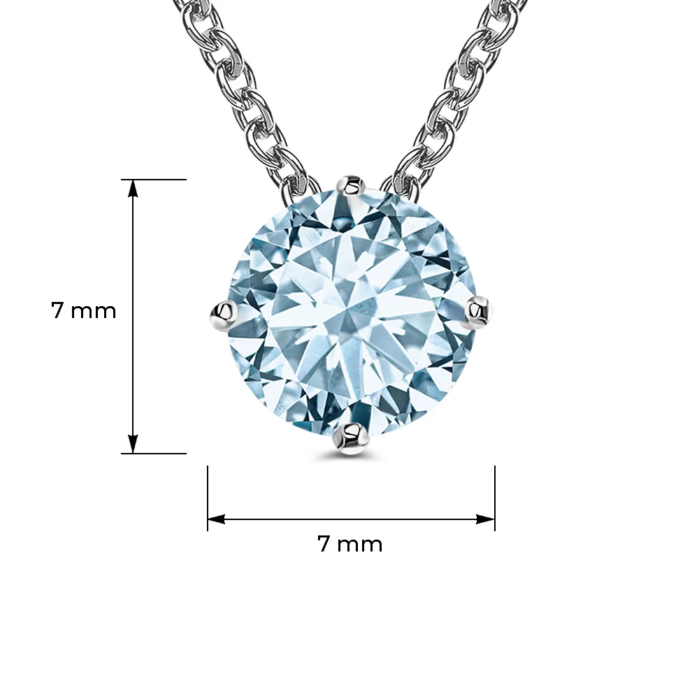 Колье с фианитом из серебра 925 пробы