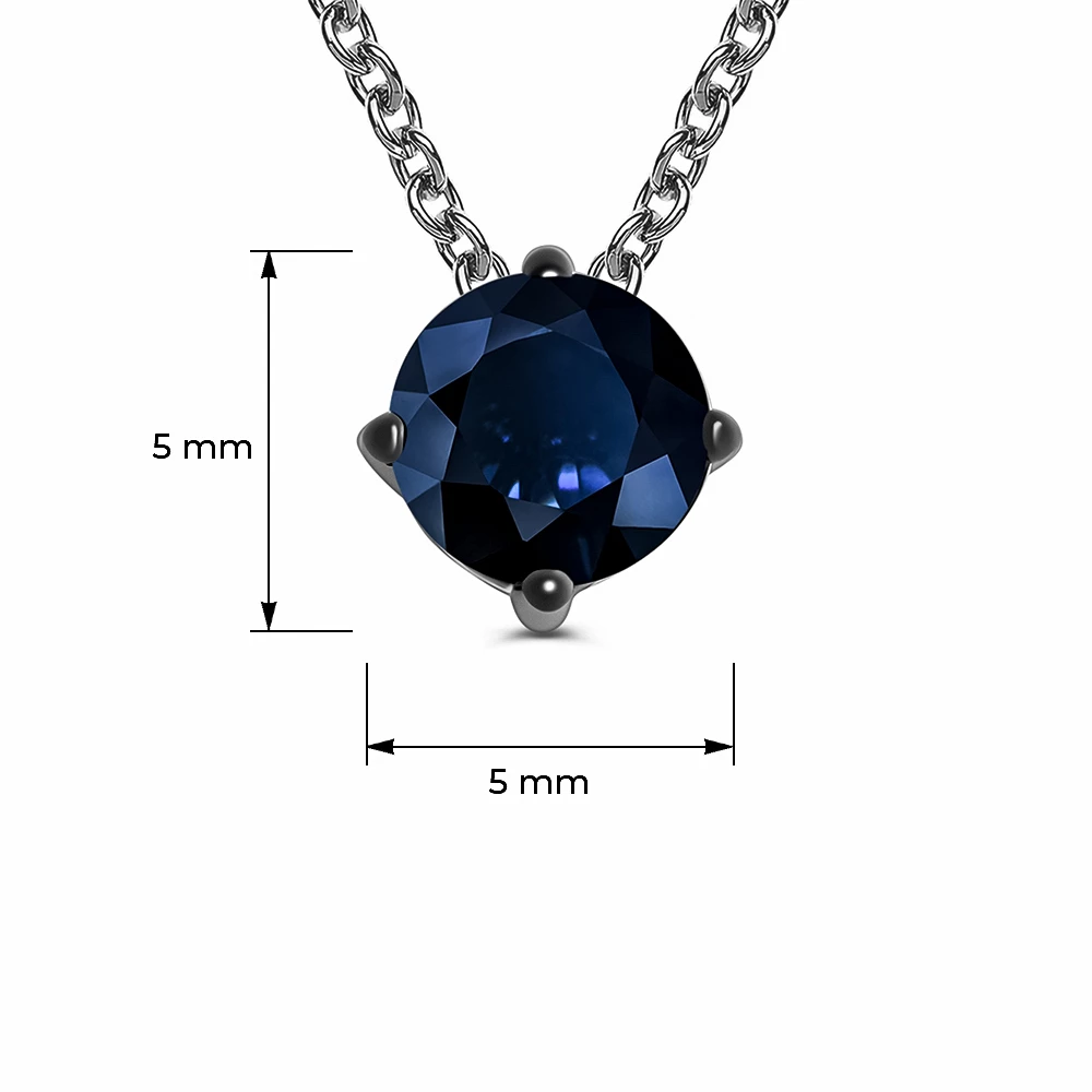 Колье с фианитом из серебра 925 пробы