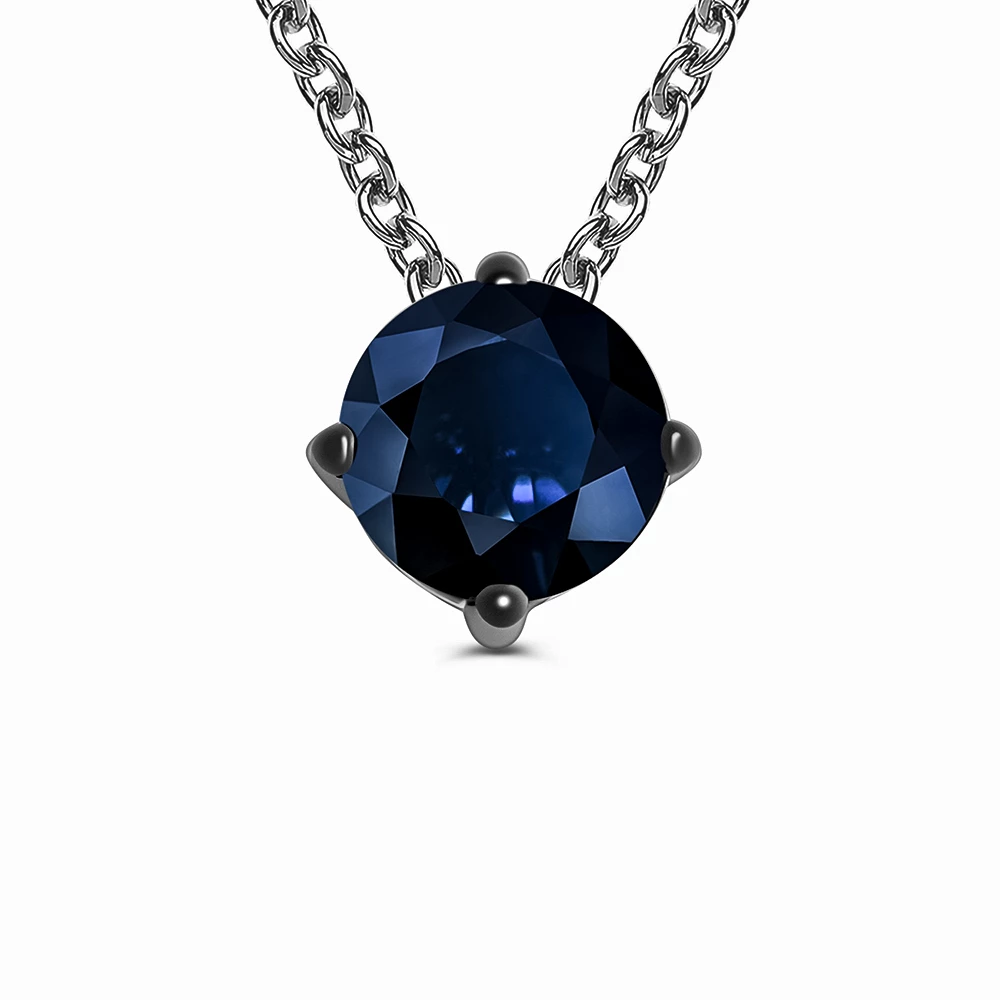 Колье с фианитом из серебра 925 пробы