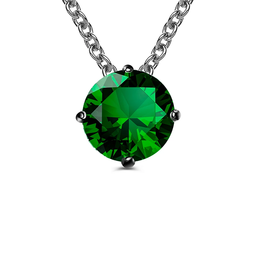 Колье с фианитом из серебра 925 пробы