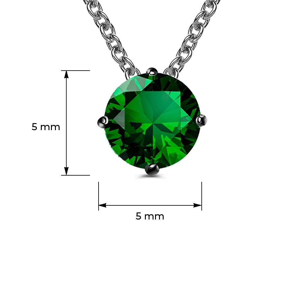 Колье с фианитом из серебра 925 пробы