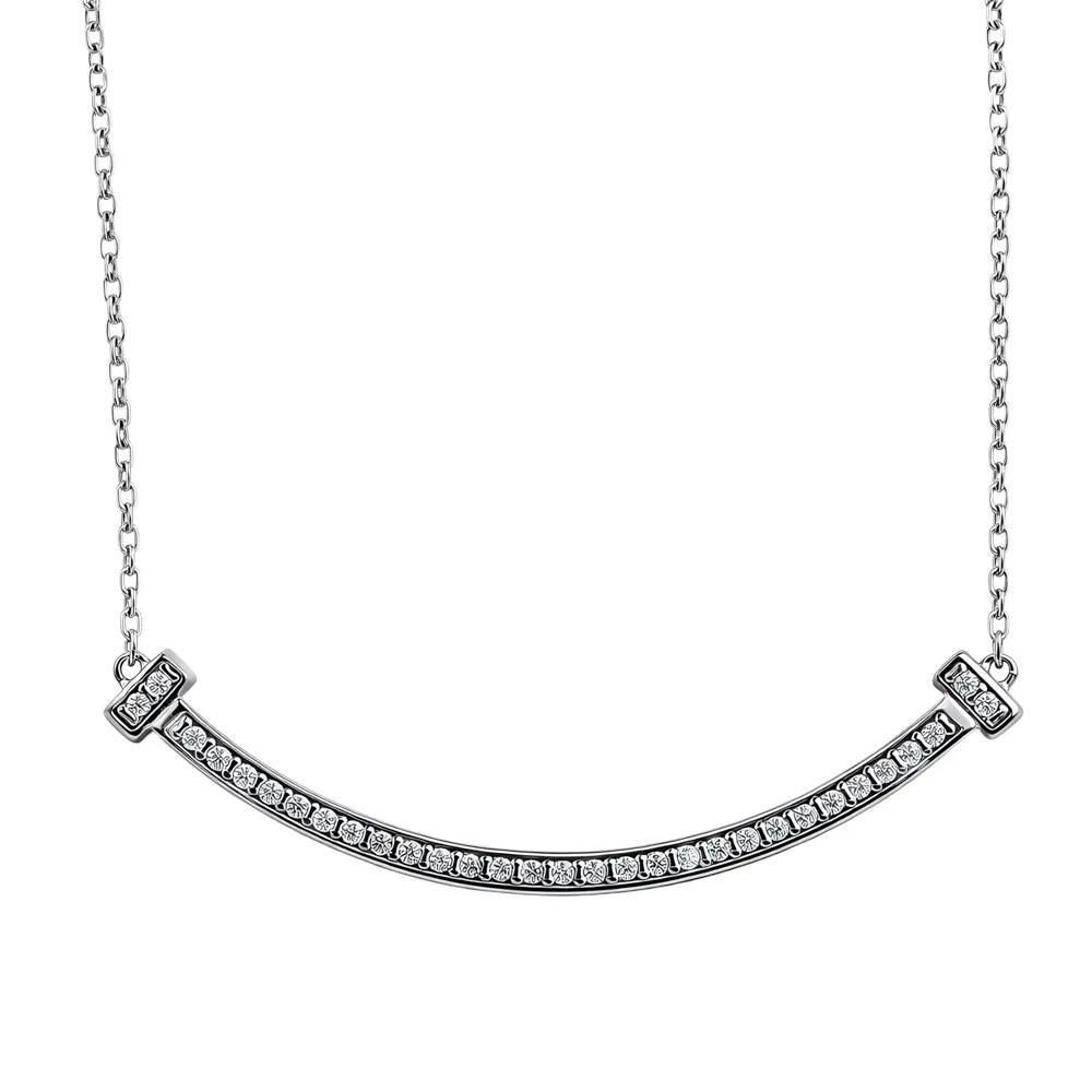 Колье с фианитами из серебра 925 пробы