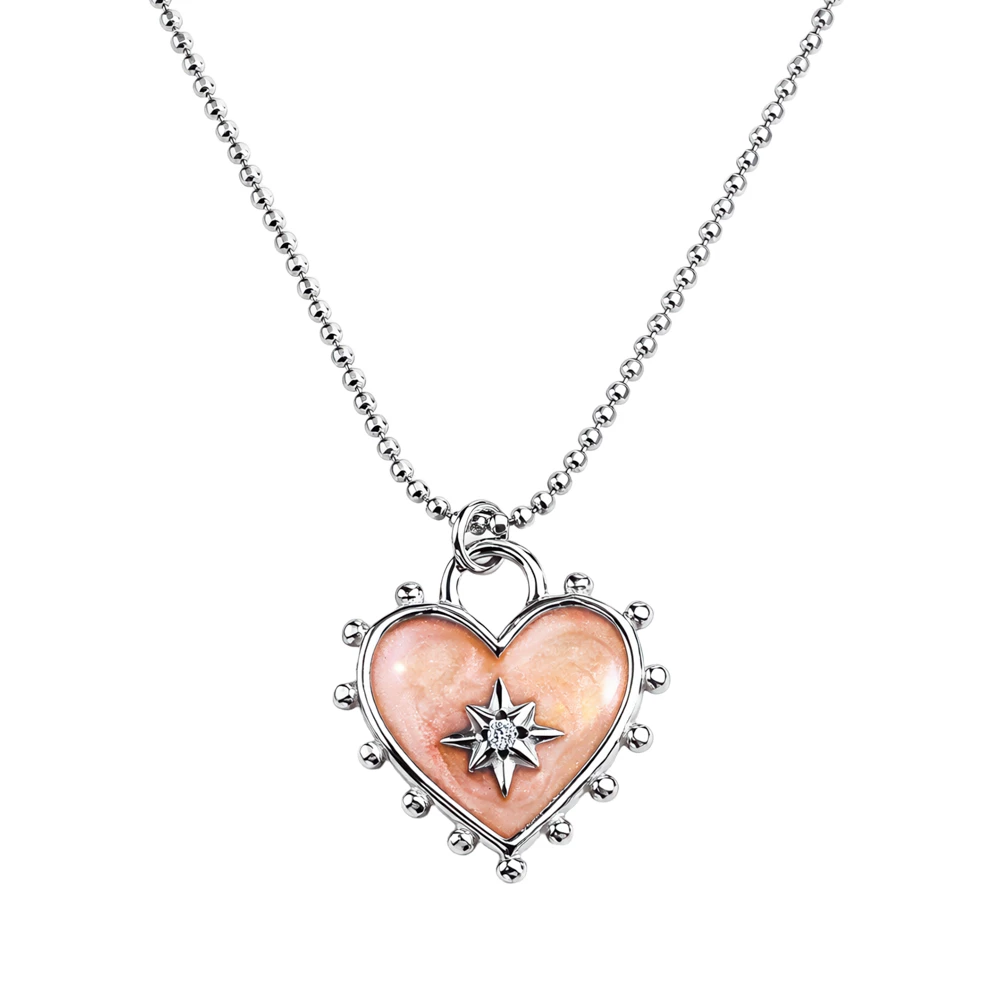 Колье с фианитом из серебра 925 пробы