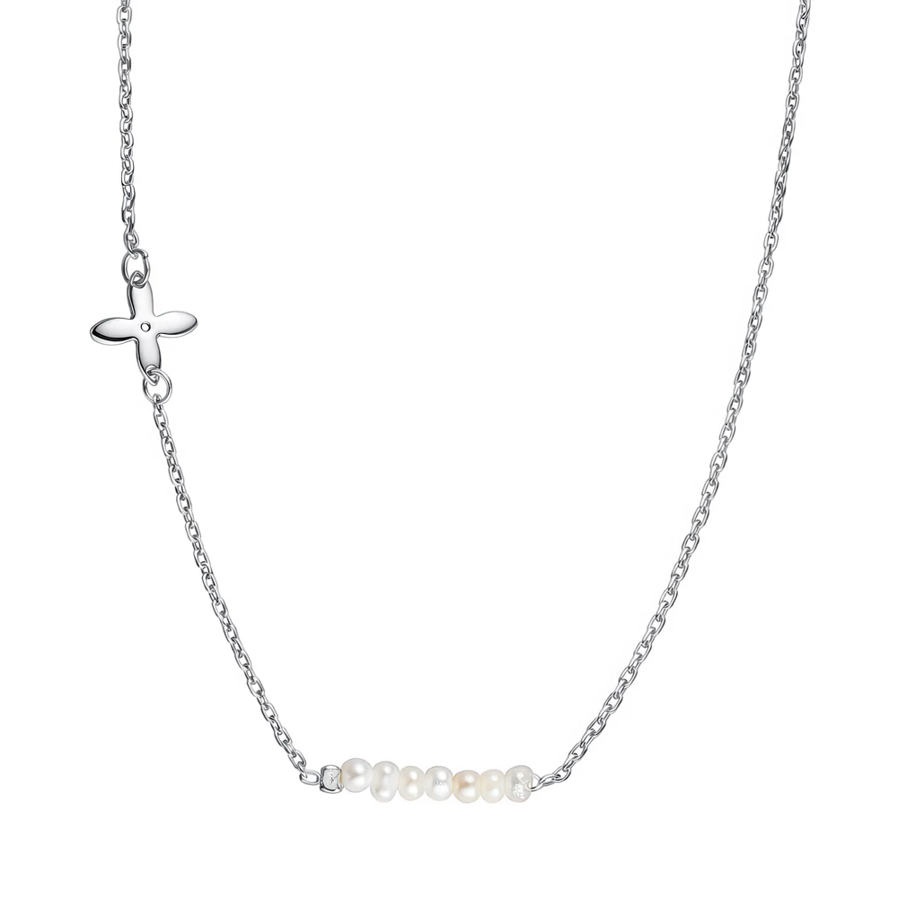 Колье с жемчугом из серебра 925 пробы