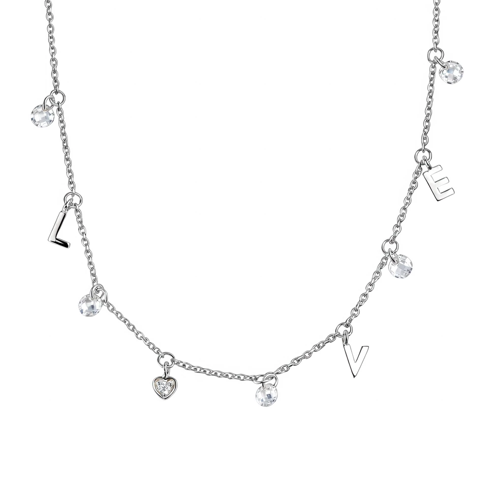 Колье с фианитами из серебра 925 пробы