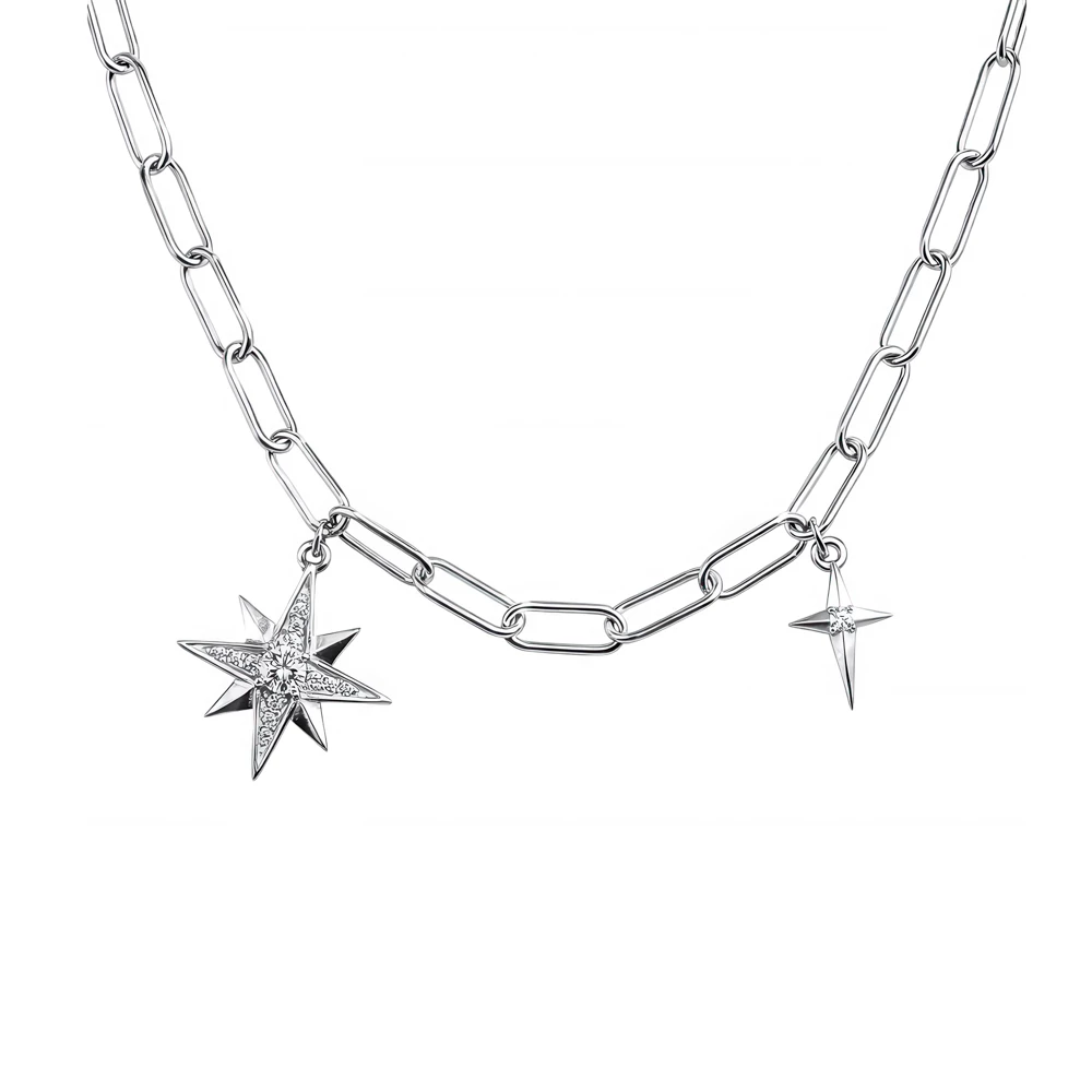 Колье с фианитами из серебра 925 пробы