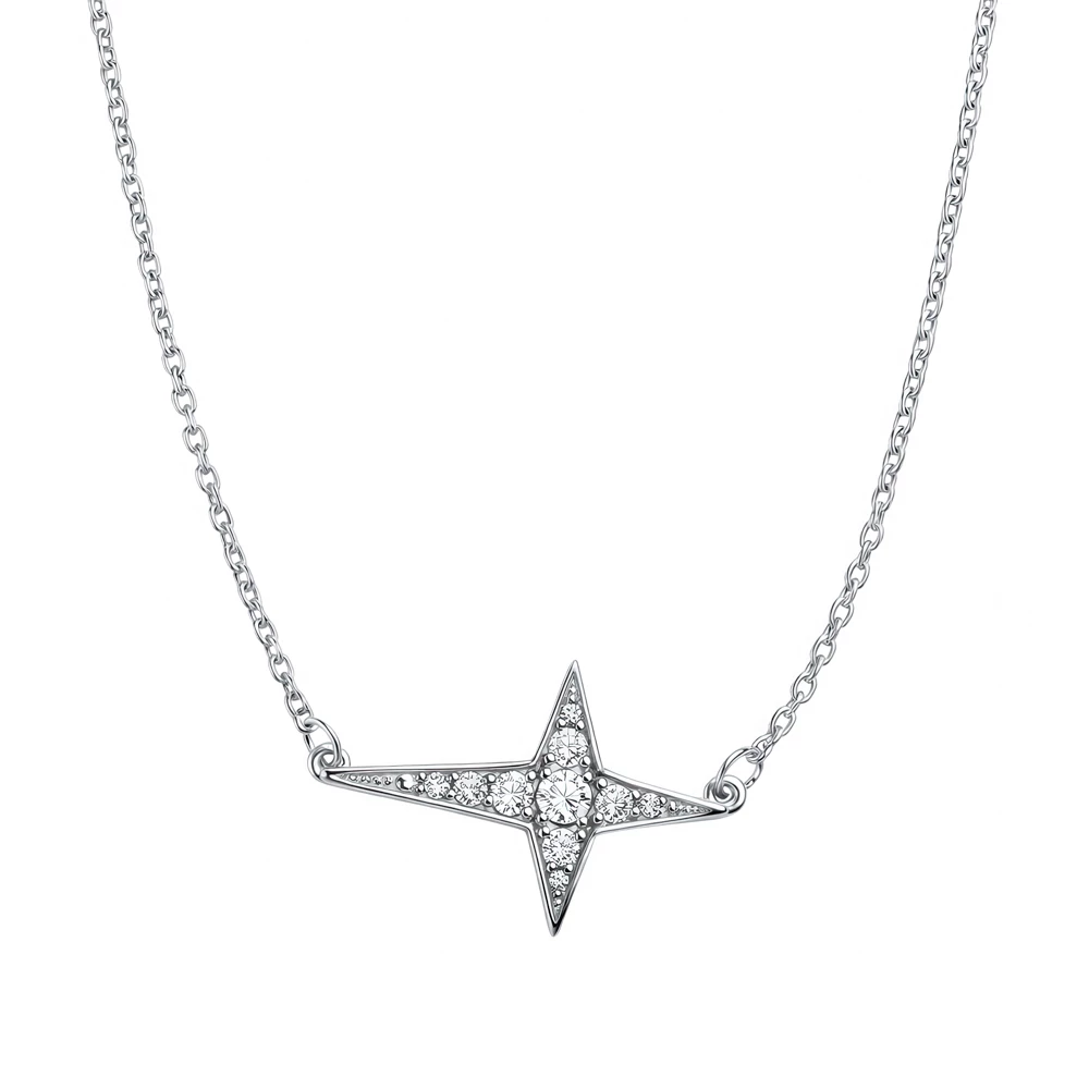 Колье с фианитами из серебра 925 пробы