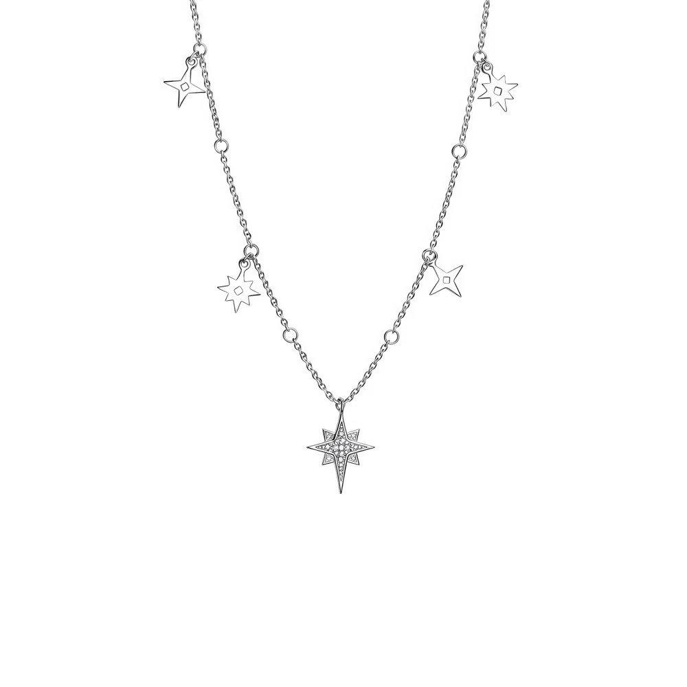 Колье с фианитами из серебра 925 пробы