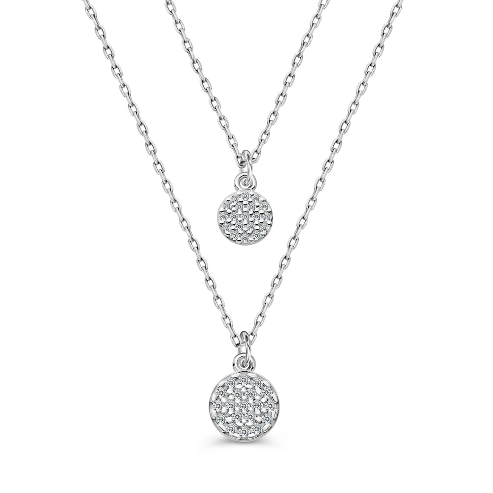 Колье с фианитами из серебра 925 пробы