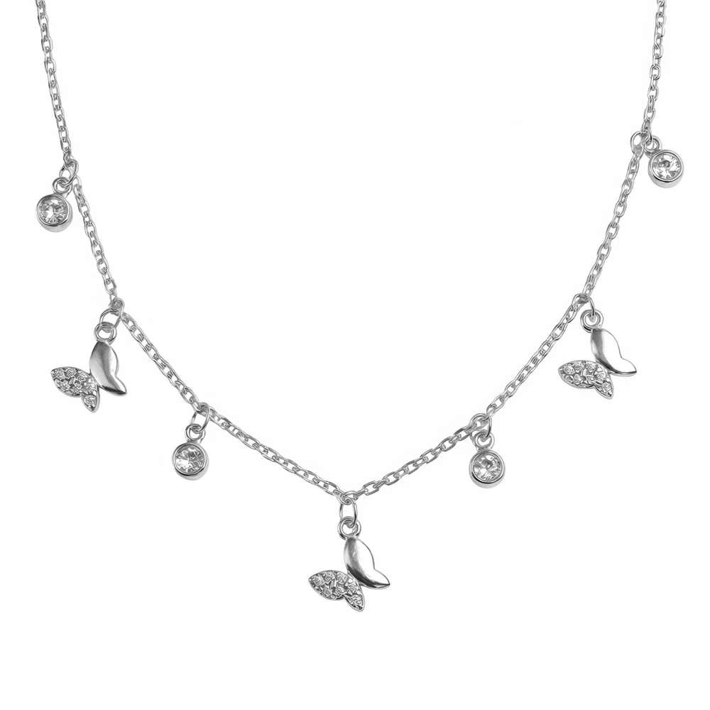 Колье с фианитами из серебра 925 пробы