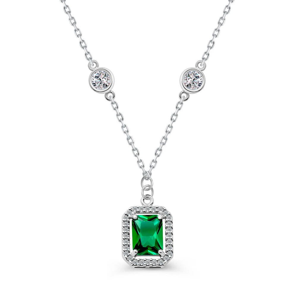 Колье с фианитами из серебра 925 пробы