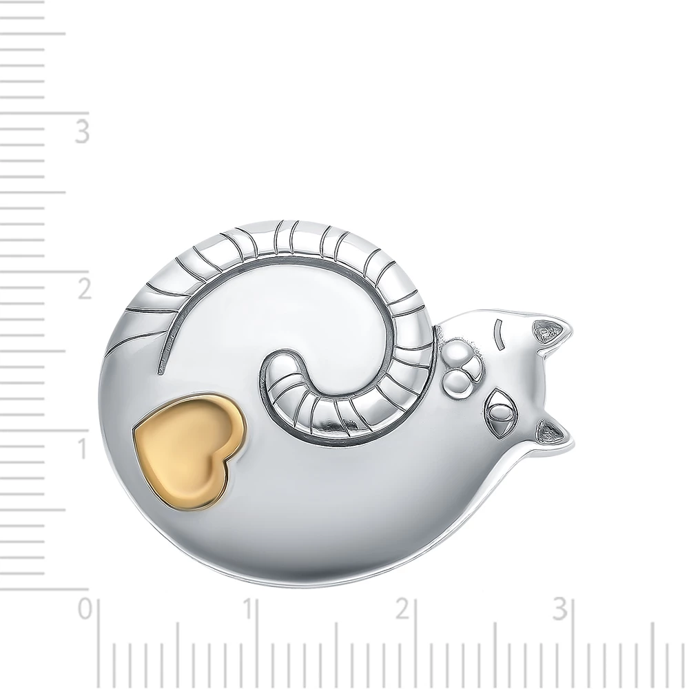 Брошь  Кошка из серебра 925 пробы 2