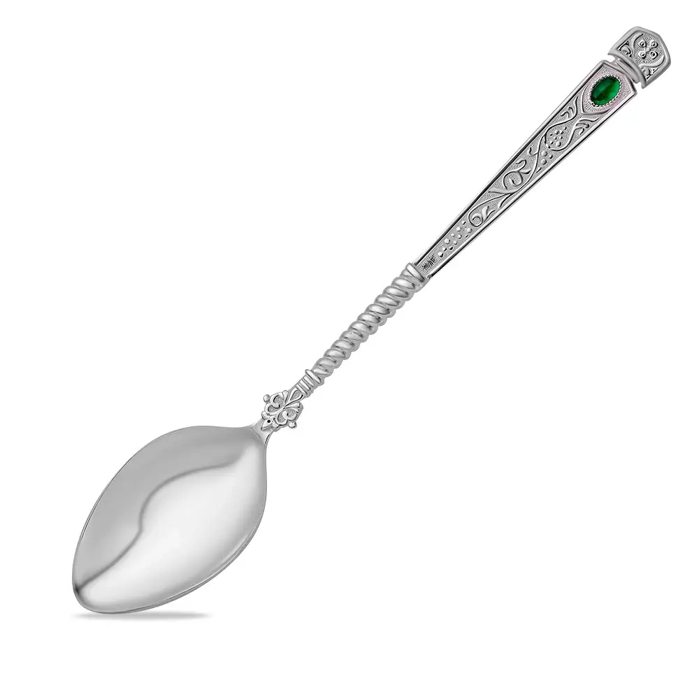 Ложка с агатом из серебра 925 пробы 1