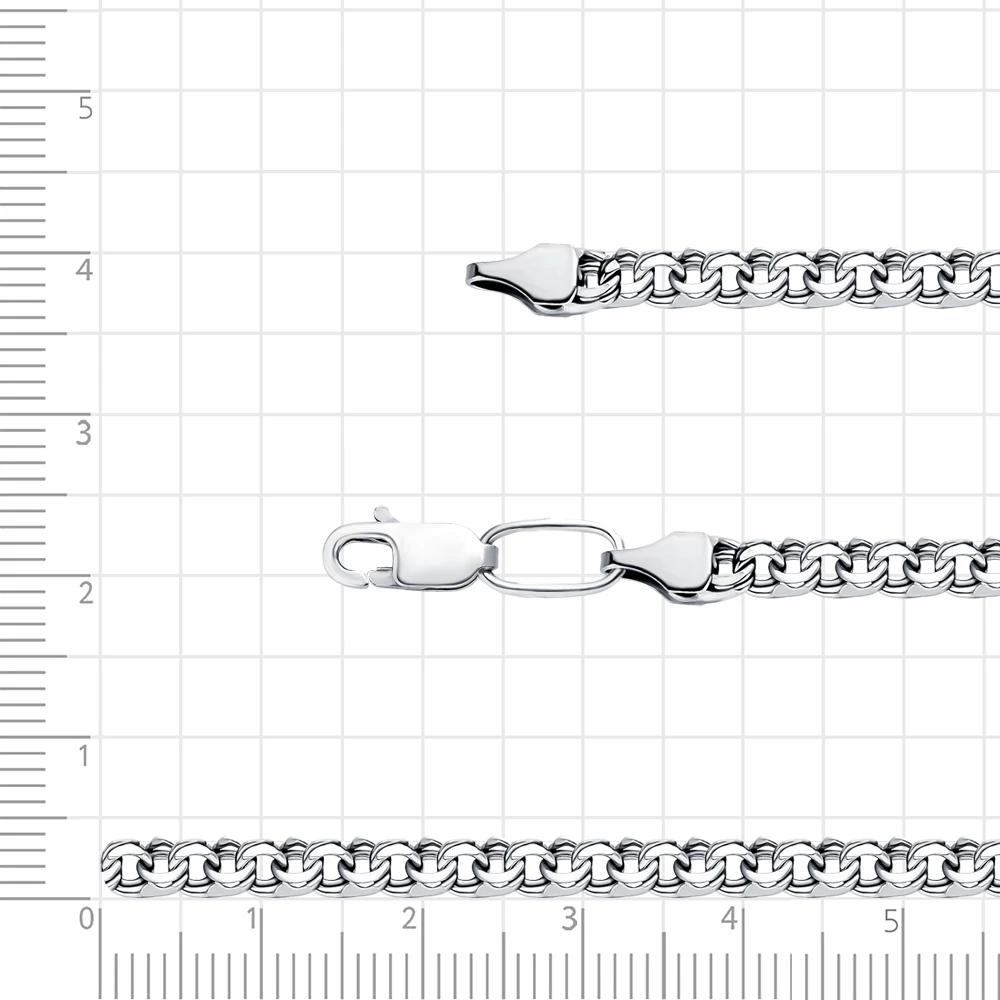 Цепь бисмарк из серебра 925 пробы