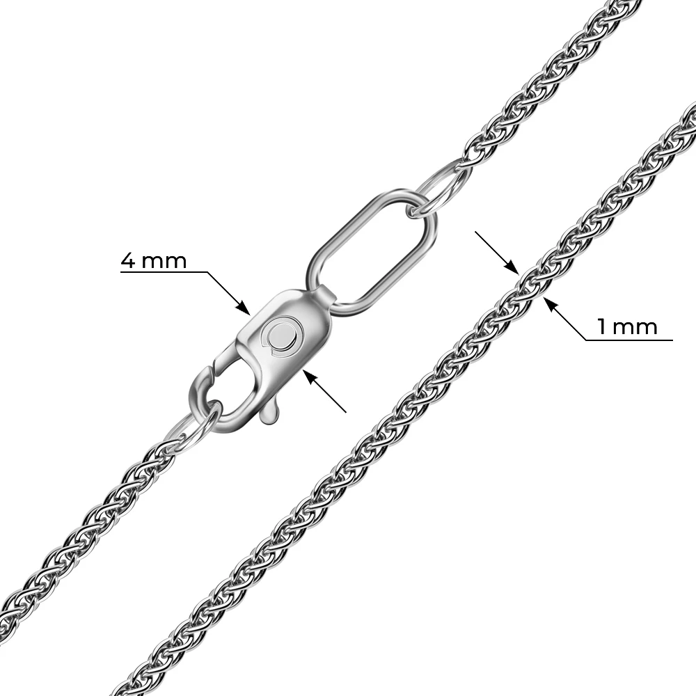 Цепь колос из серебра 925 пробы