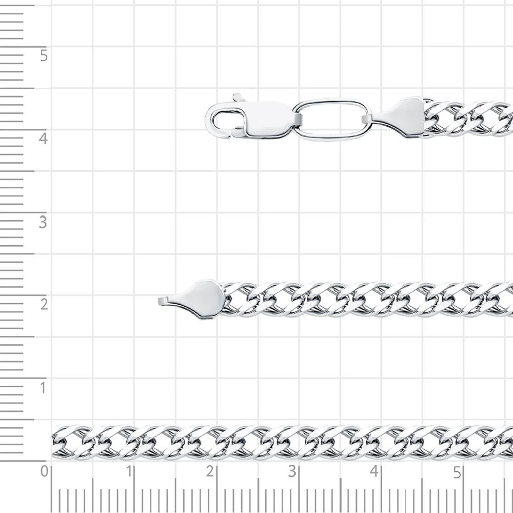 Цепь ромб двойной из серебра 925 пробы