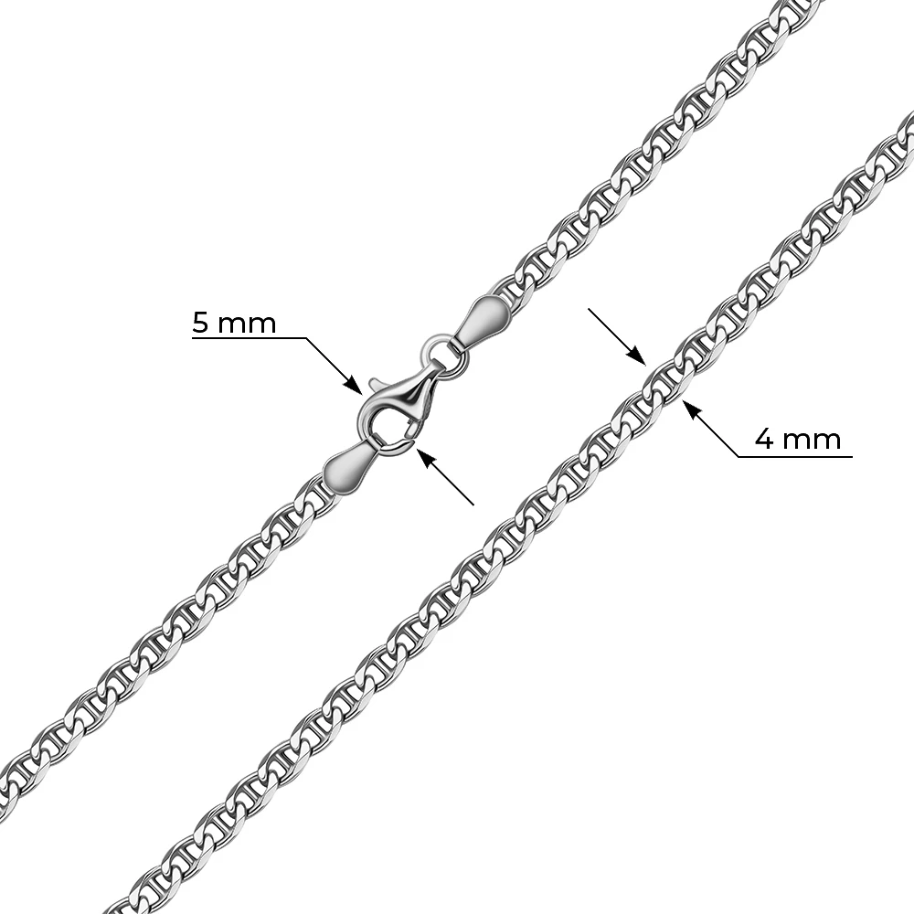 Цепь глаз пантеры из серебра 925 пробы