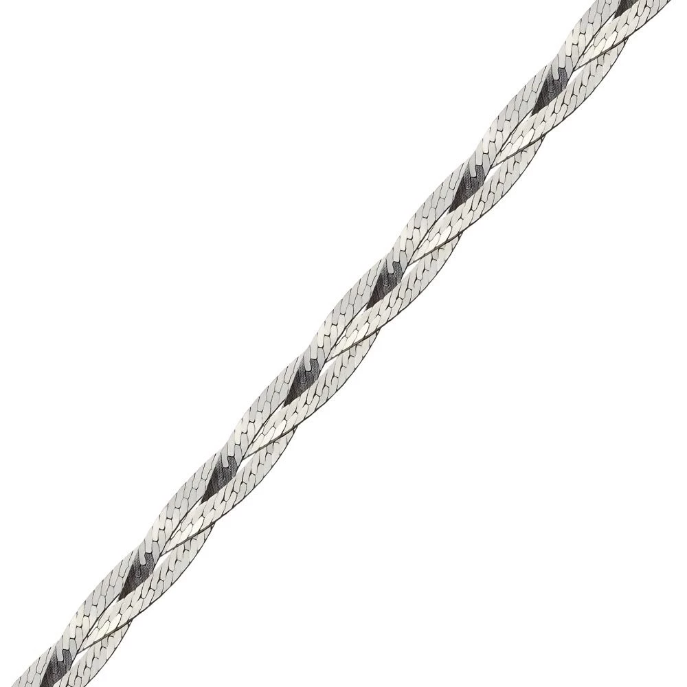 Цепь косичка кобра из серебра 925 пробы 1