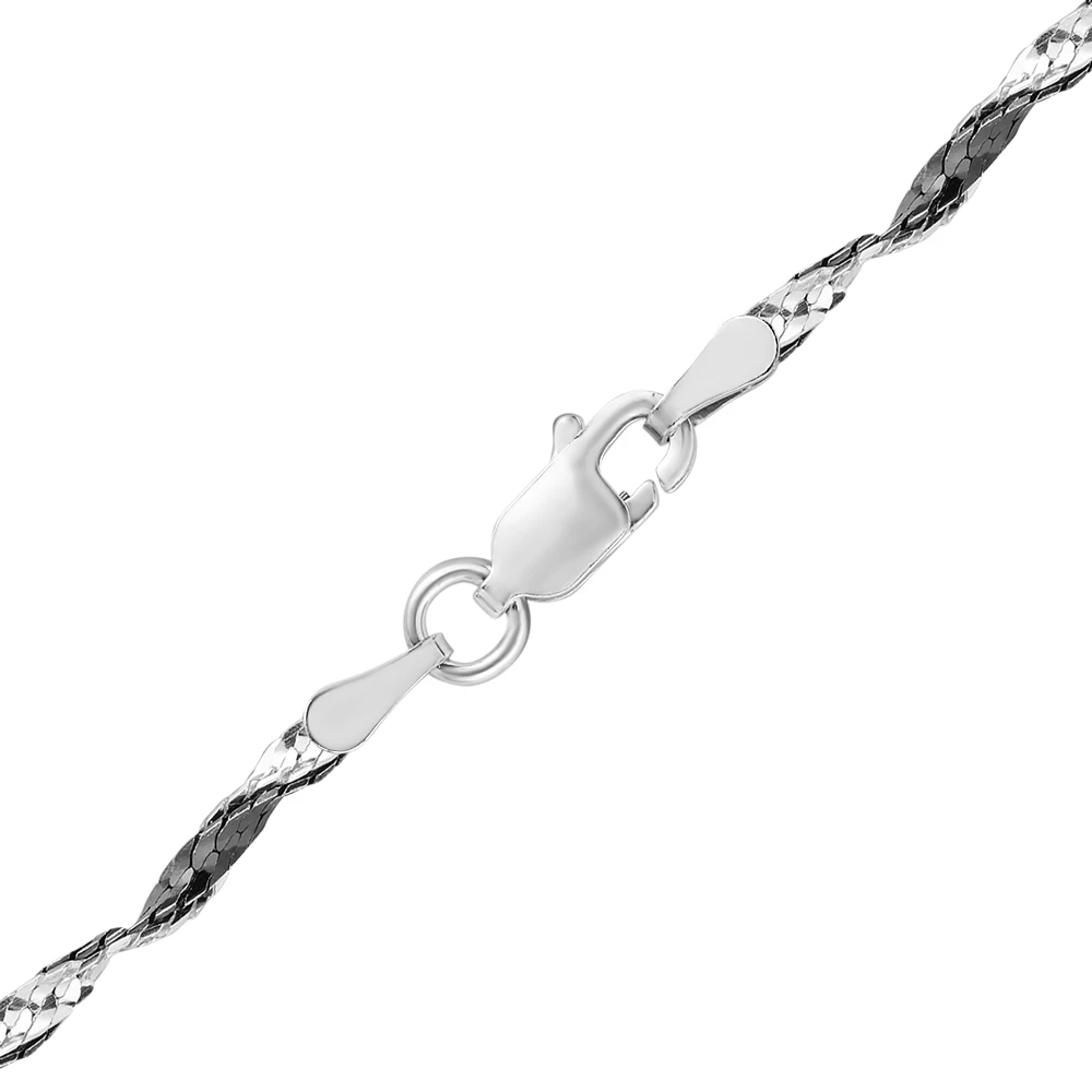 Цепь косичка из серебра 925 пробы 2