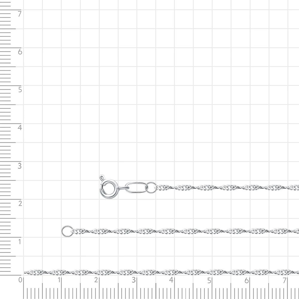 Цепь сингапур из серебра 925 пробы