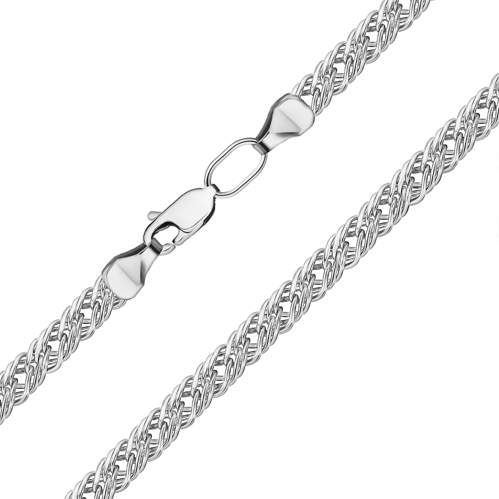 Цепь ромб тройной из серебра 925 пробы