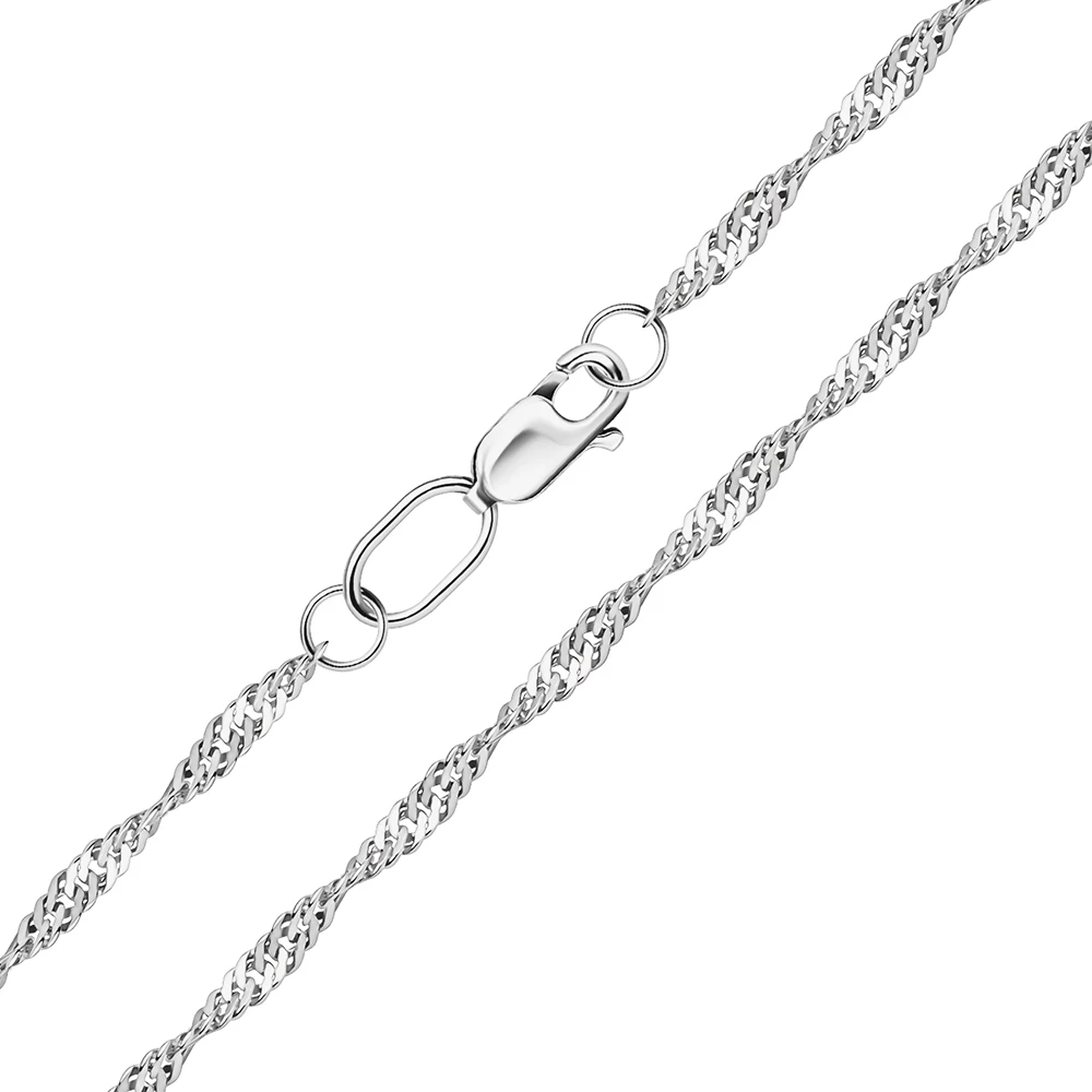 Цепь сингапур из серебра 925 пробы