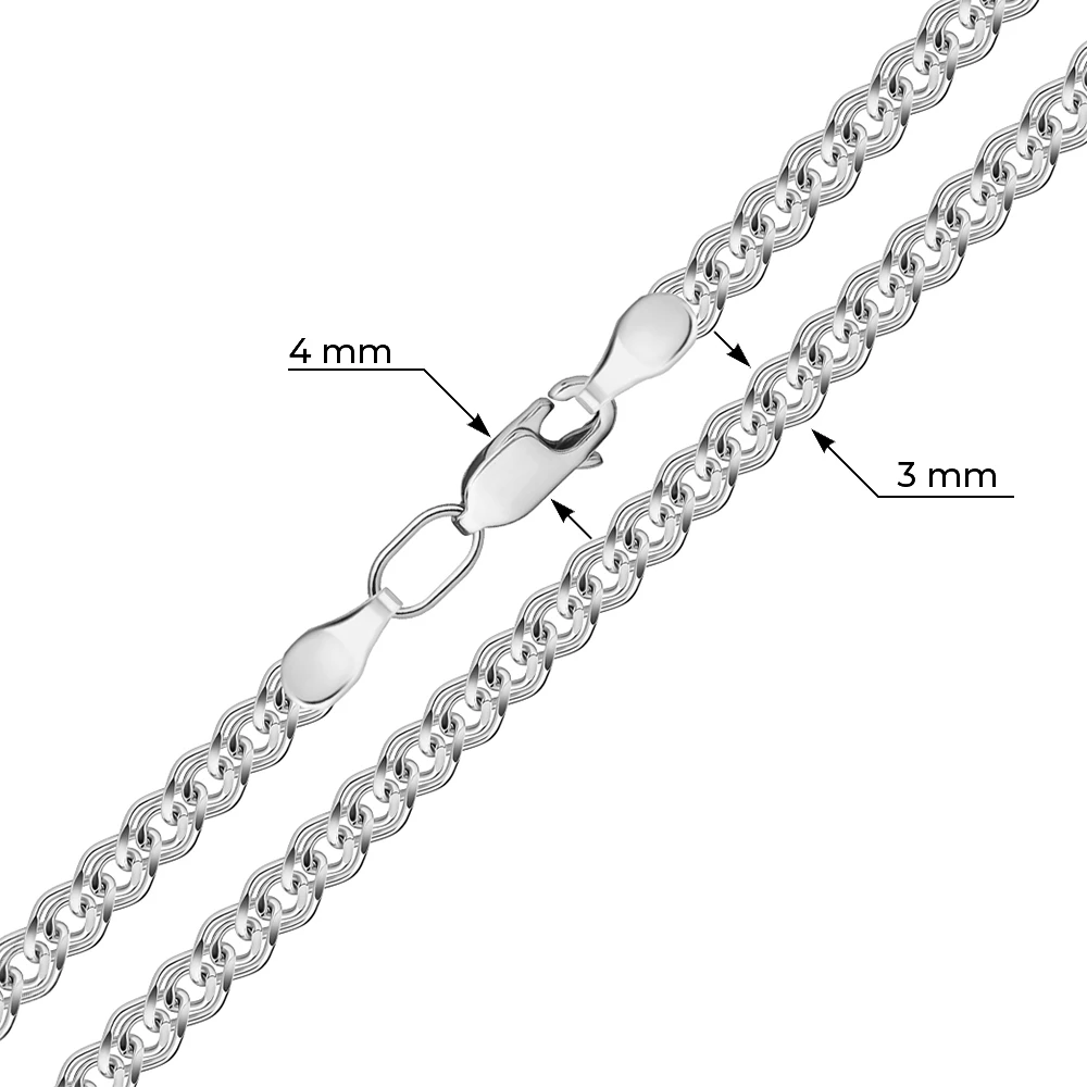 Цепь нонна из серебра 925 пробы